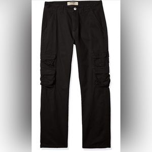 Wrangler Authentics Men’s Twill Relaxed Fit Cargo Pant 42x32” Black Twill